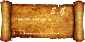 Stemper Gergely névjegykártya